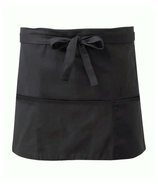 Short Apron Unisex With Open Pockets | Black - Eg Clothing UK