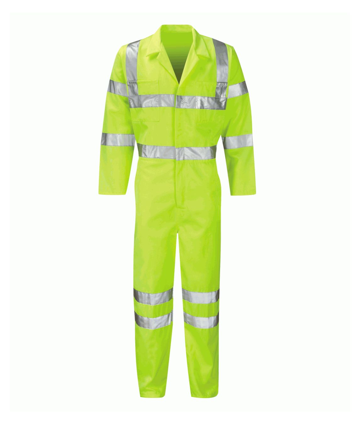 Sigma Coverall Tall Leg hi-vis coverall 80% polyester 20% cotton 275GSM with reflective tape elasticated waist zip front and 5 pockets