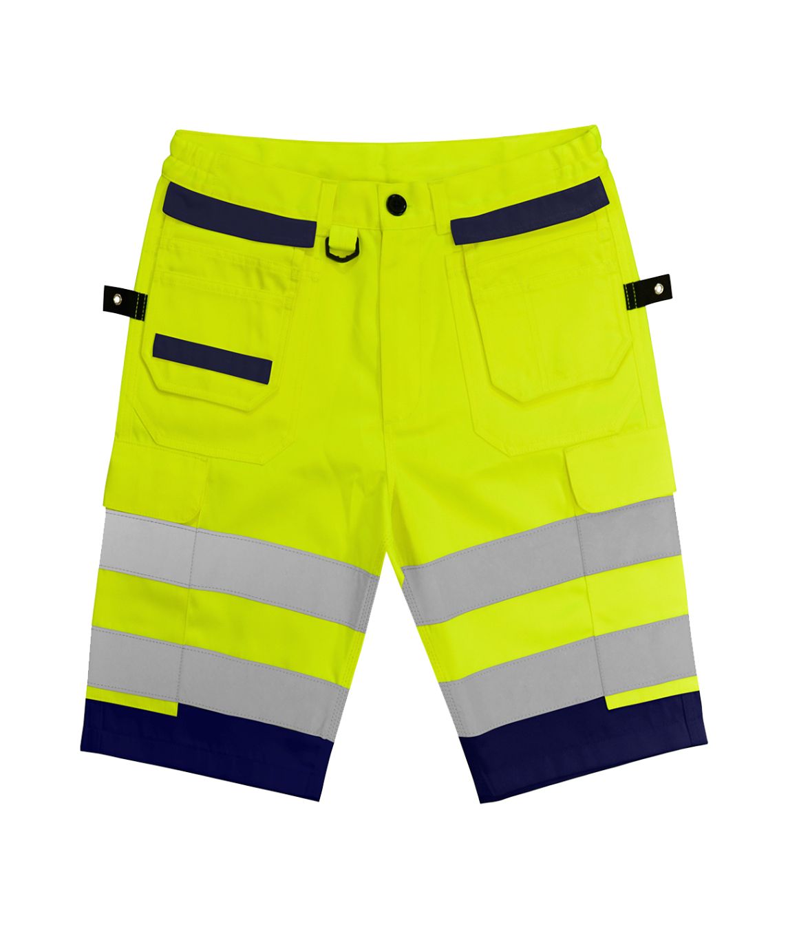 Stride Two Tone Multi Tool Combat Shorts | Yellow / Navy - Eg Clothing UK