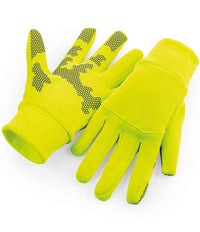 Beechfield Sports Tech Soft Shell Gloves | Fluorescent Yellow - Eg Clothing UK