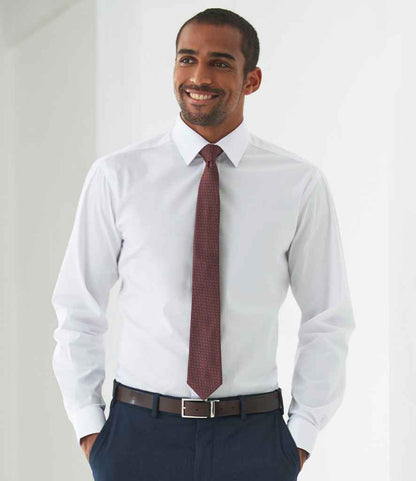 Brook Taverner Alba Long Sleeve Slim Fit Poplin Shirt | White - Eg Clothing UK