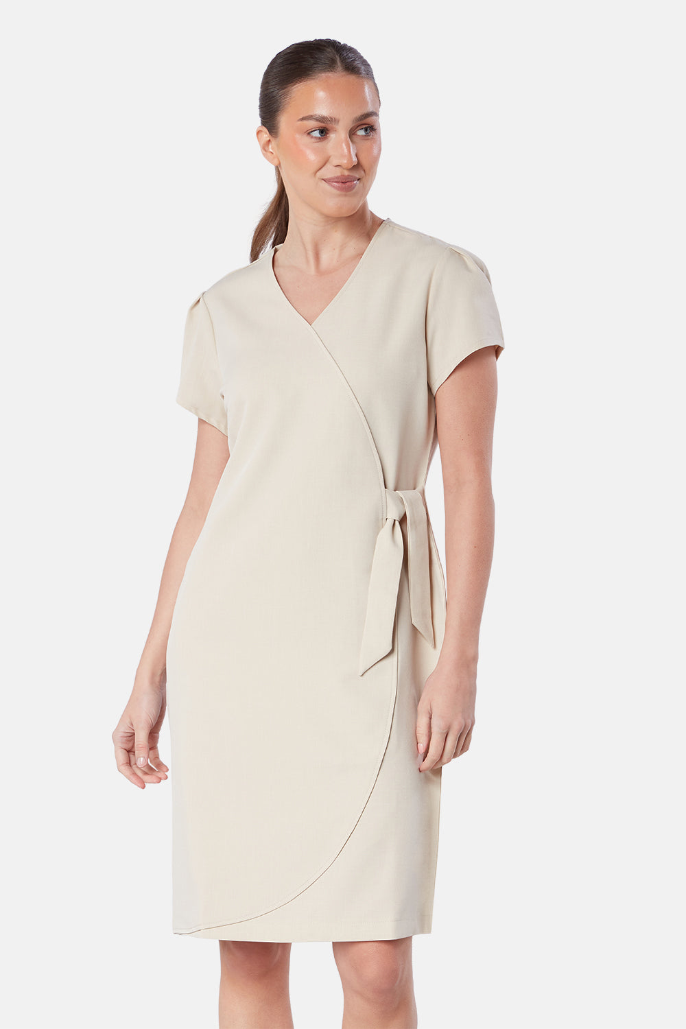 La Beeby Elena Faux Wrap Twill Dress