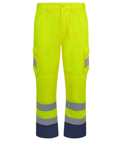 Pro RTX High Visibility Cargo Trousers | Yellow - Eg Clothing UK