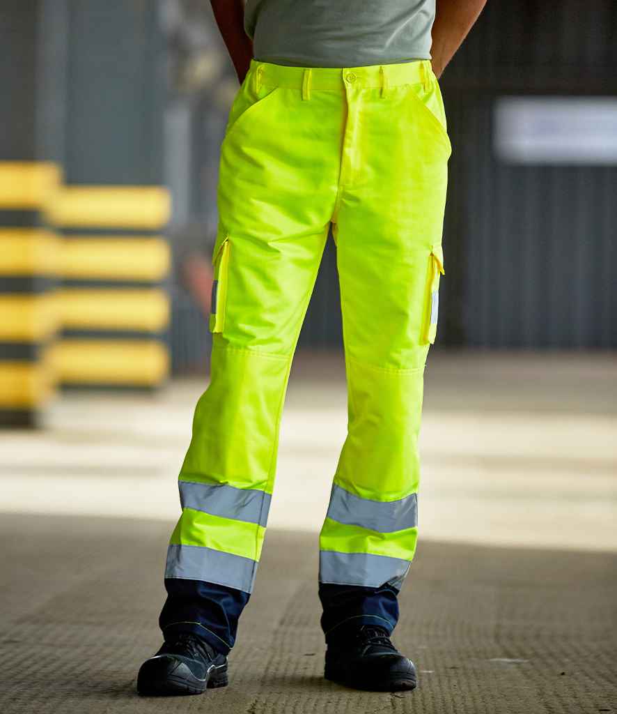 Pro RTX High Visibility Cargo Trousers | Yellow - Eg Clothing UK