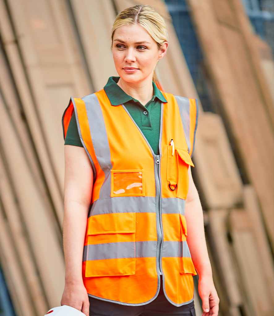 Pro RTX High Visibility Executive Waistcoat | Orange - Eg Clothing UK