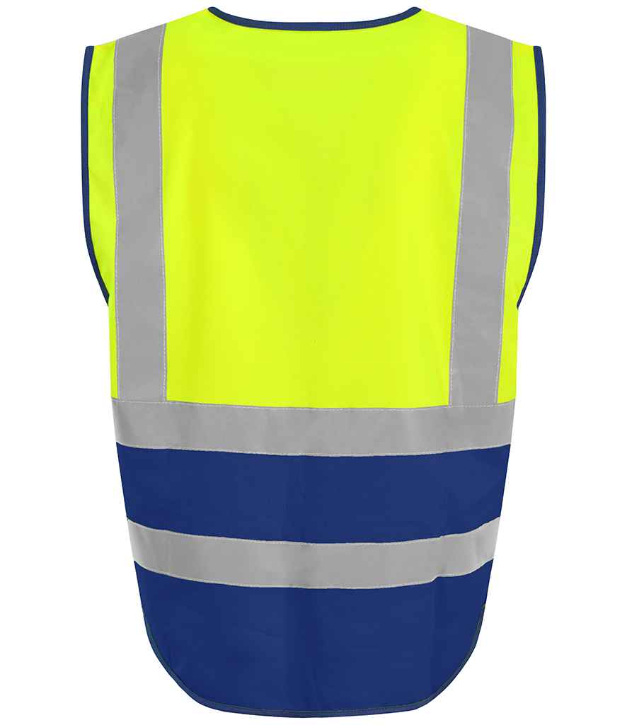 Pro RTX High Visibility Executive Waistcoat | Yellow/Royal Blue - Eg Clothing UK