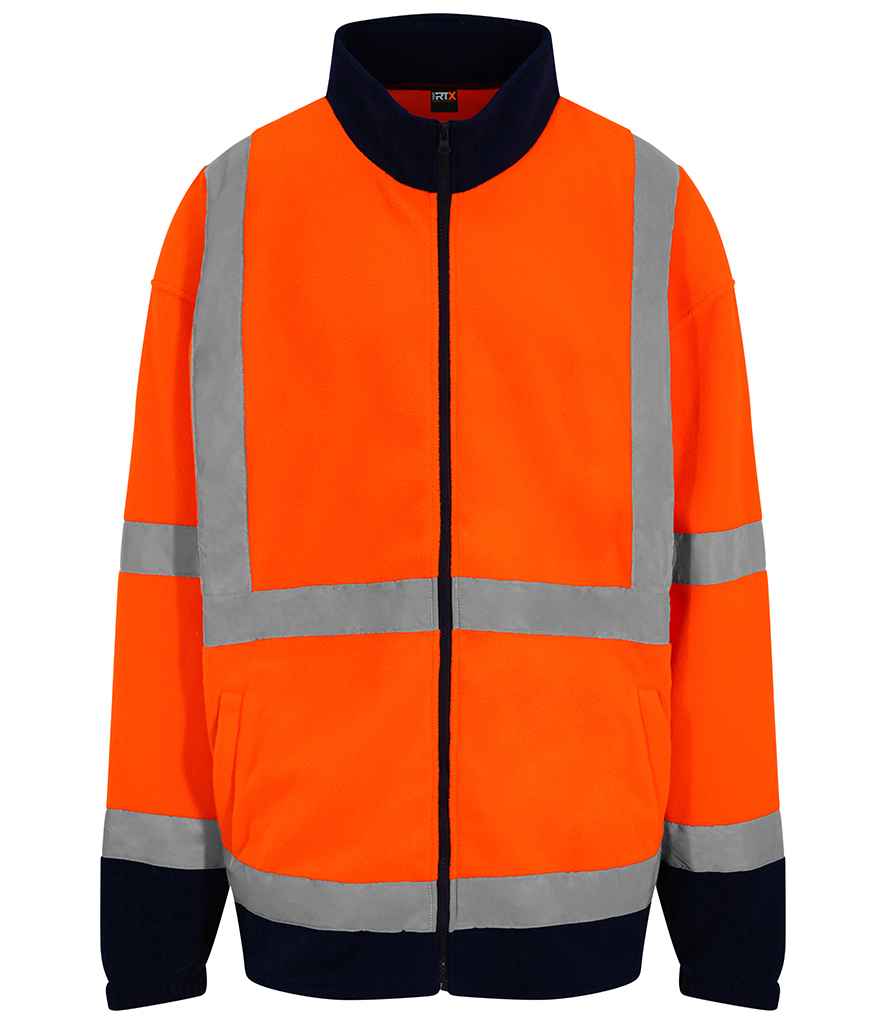 Pro RTX High Visibility Fleece Jacket | Orange/Navy - Eg Clothing UK