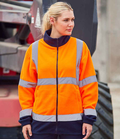 Pro RTX High Visibility Fleece Jacket | Orange/Navy - Eg Clothing UK