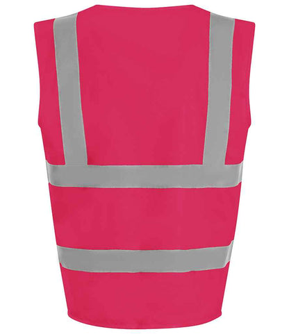 Pro RTX High Visibility Kids Waistcoat | Pink - Eg Clothing UK