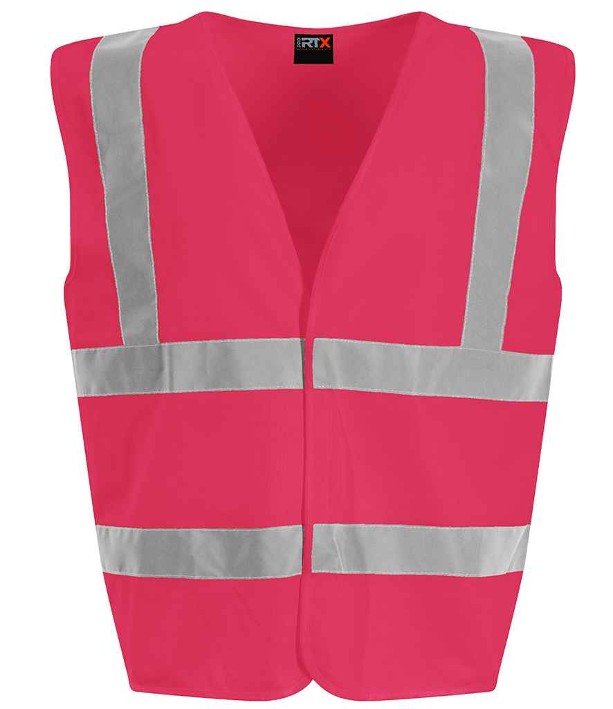 Pro RTX High Visibility Kids Waistcoat | Pink - Eg Clothing UK