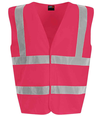 Pro RTX High Visibility Kids Waistcoat | Pink - Eg Clothing UK