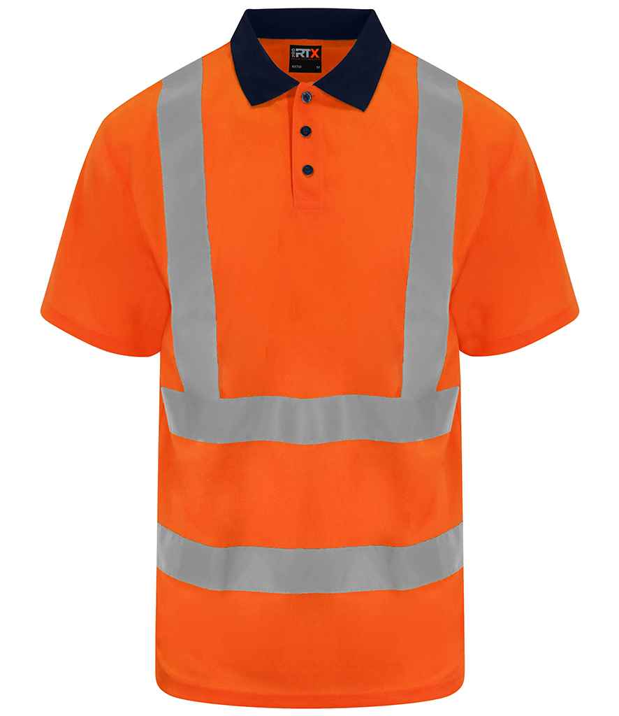 Pro RTX High Visibility Polo Shirt | Orange/Navy - Eg Clothing UK