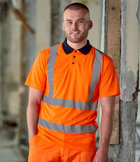 Pro RTX High Visibility Polo Shirt | Orange/Navy - Eg Clothing UK