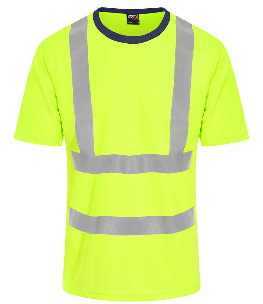 Pro RTX High Visibility T-Shirt | Yellow/Navy - Eg Clothing UK