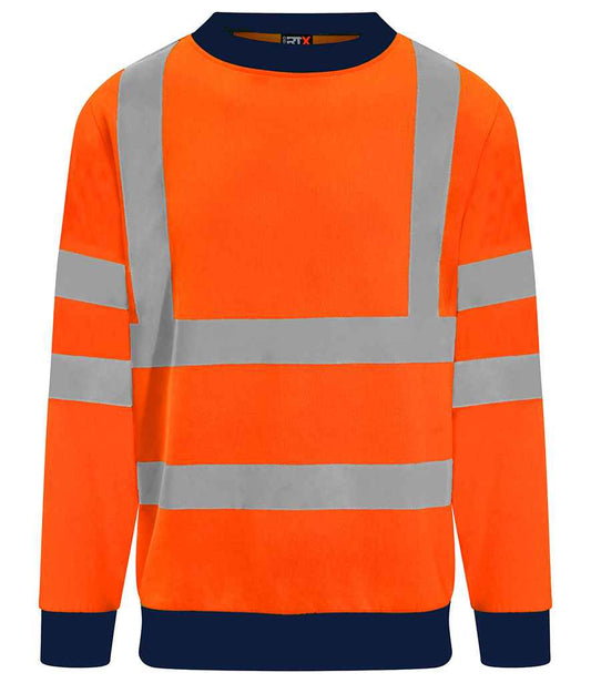 Pro RTX High Visibility Two Tone Sweatshirt | Orange/Navy - Eg Clothing UK