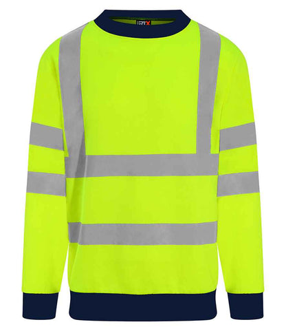 Pro RTX High Visibility Two Tone Sweatshirt | Yellow/Navy - Eg Clothing UK