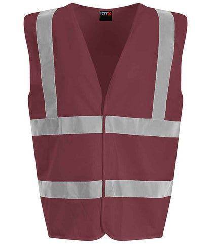 Pro RTX High Visibility Waistcoat | Maroon - Eg Clothing UK