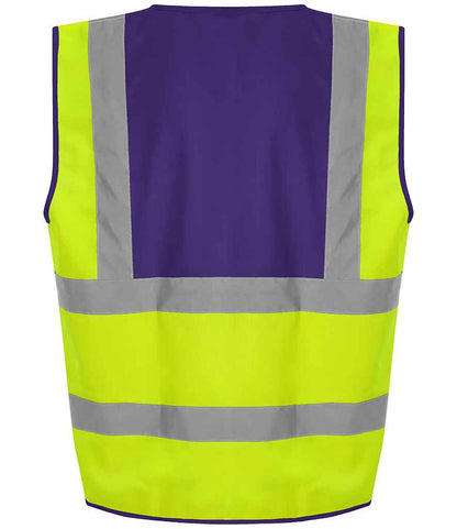 Pro RTX High Visibility Waistcoat | Yellow/Purple - Eg Clothing UK
