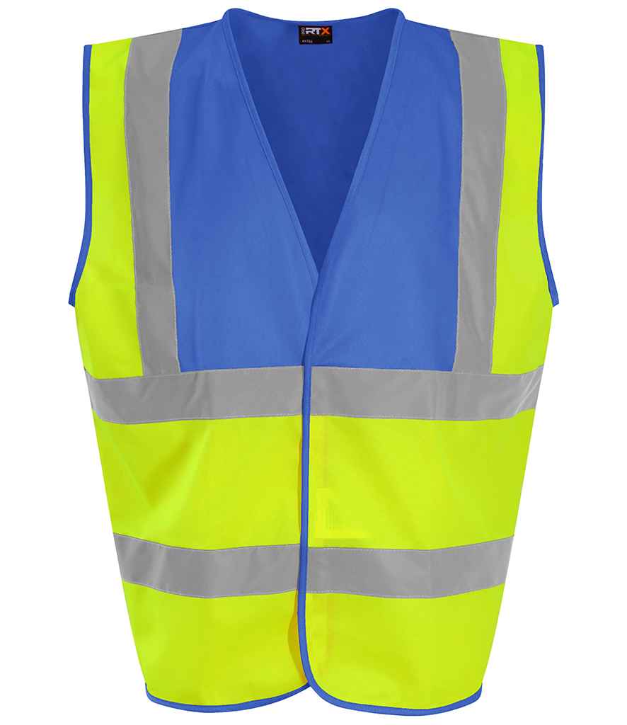 Pro RTX High Visibility Waistcoat | Yellow/Royal Blue - Eg Clothing UK