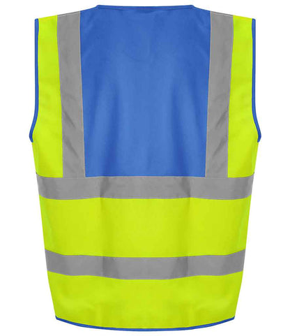 Pro RTX High Visibility Waistcoat | Yellow/Royal Blue - Eg Clothing UK