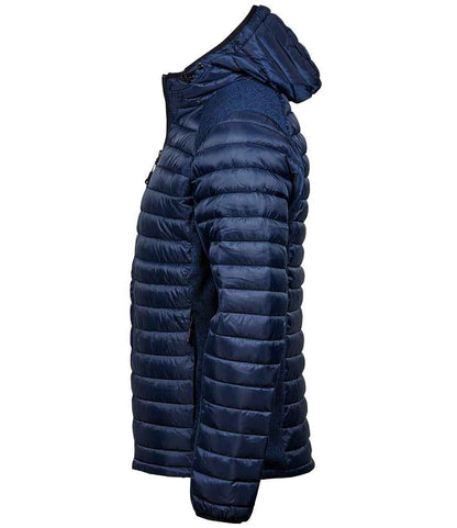 Tee Jays Crossover Hooded Padded Outdoor Jacket | Navy/Navy Melange - Eg Clothing UK