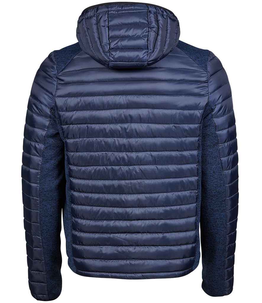 Tee Jays Crossover Hooded Padded Outdoor Jacket | Navy/Navy Melange - Eg Clothing UK