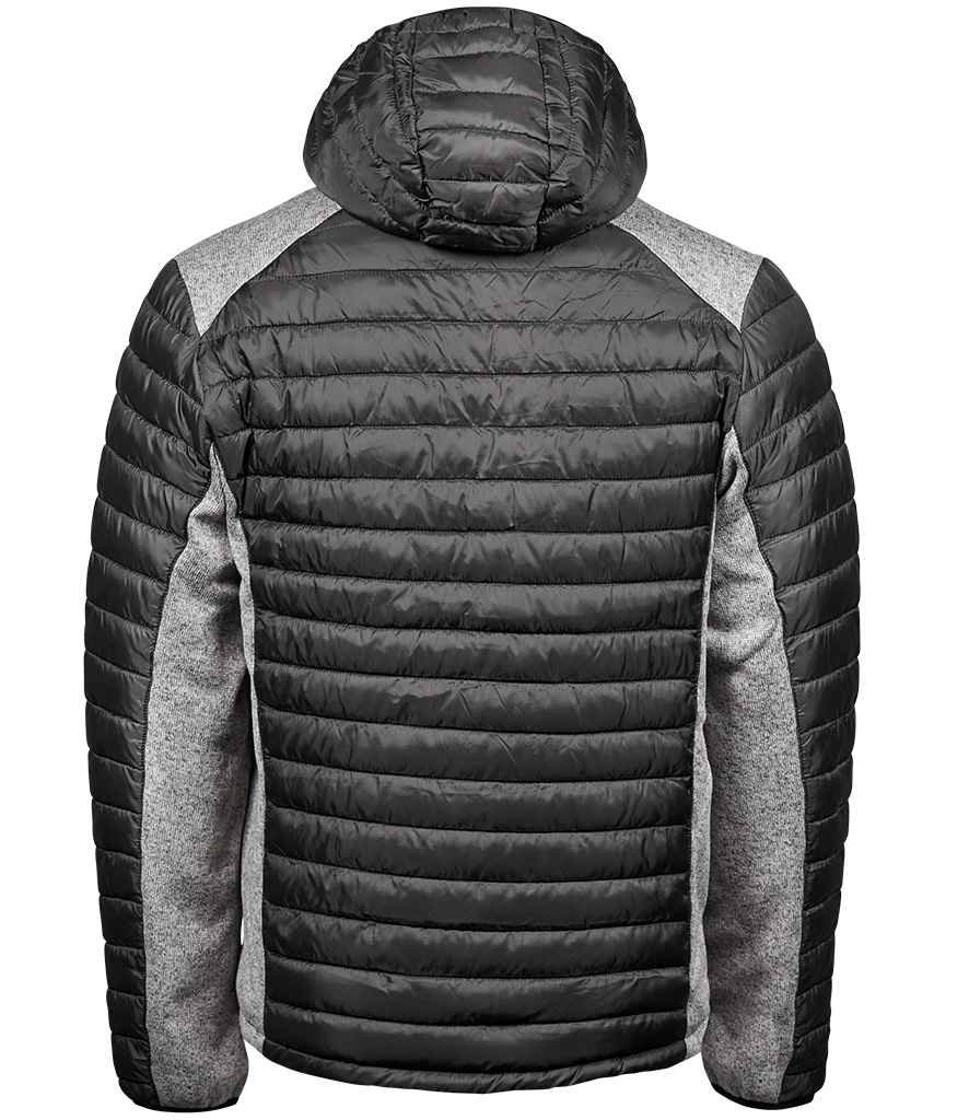Tee Jays Crossover Hooded Padded Outdoor Jacket | Space Grey/Grey Melange - Eg Clothing UK