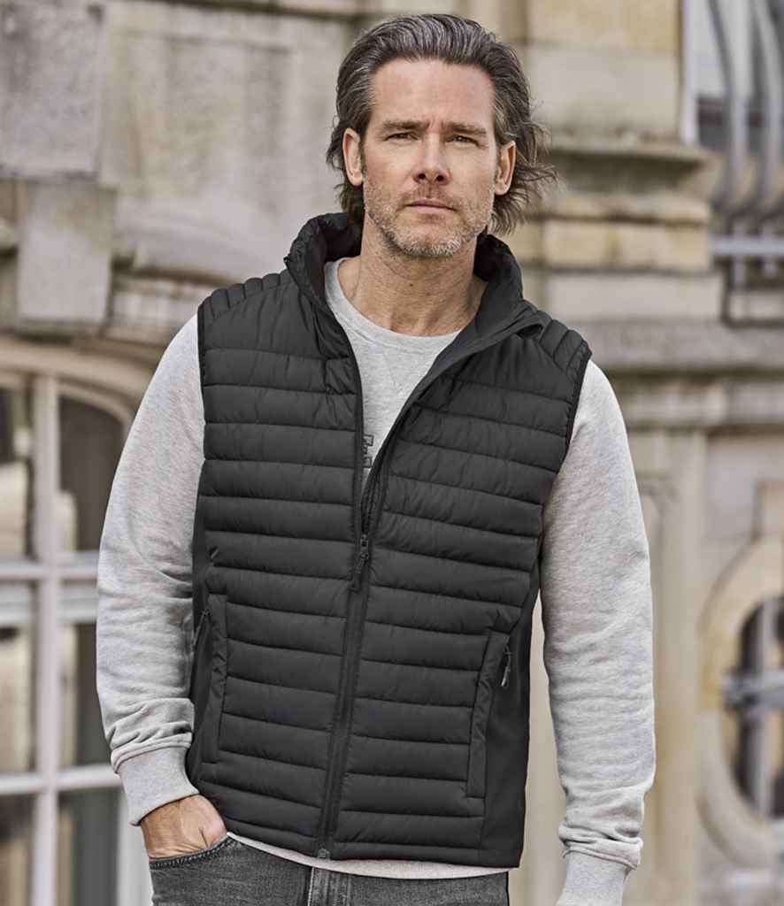 Tee Jays Crossover Padded Bodywarmer | Black/Black - Eg Clothing UK