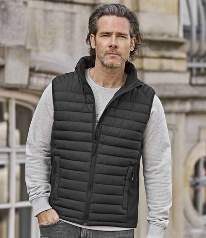 Tee Jays Crossover Padded Bodywarmer | Black/Black - Eg Clothing UK