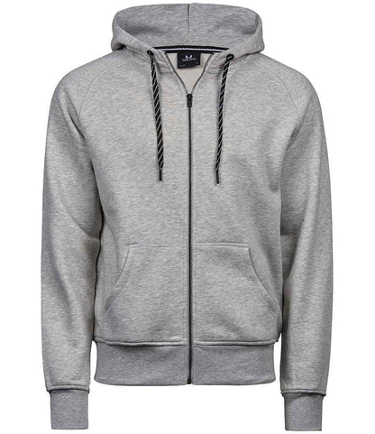 Tee Jays Fashion Zip Hooded Sweatshirt | Heather Grey - Eg Clothing UK