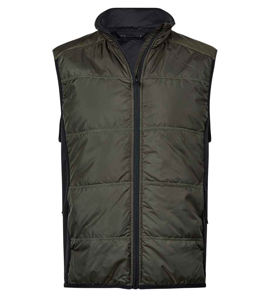 Tee Jays Hybrid - Stretch Bodywarmer | Deep Green/Black - Eg Clothing UK