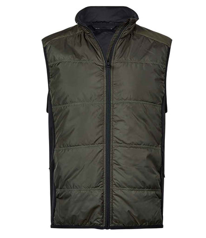 Tee Jays Hybrid - Stretch Bodywarmer | Deep Green/Black - Eg Clothing UK