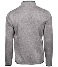 Tee Jays Knitted Outdoor Fleece Jacket | Grey Melange - Eg Clothing UK