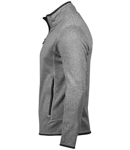 Tee Jays Knitted Outdoor Fleece Jacket | Grey Melange - Eg Clothing UK