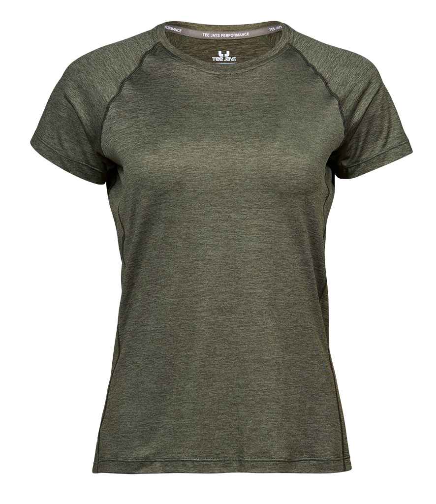Tee Jays Ladies CoolDry™ T - Shirt | Olive Melange - Eg Clothing UK