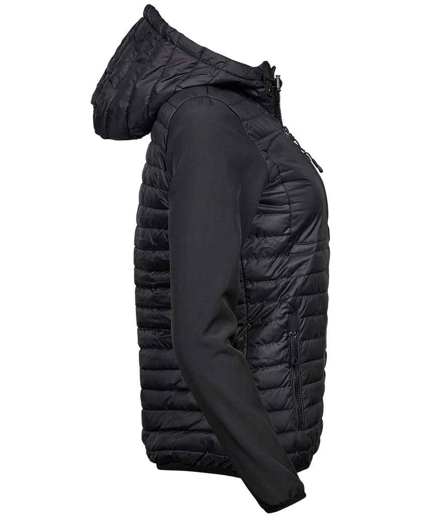 Tee Jays Ladies Crossover Hooded Jacket | Black/Black - Eg Clothing UK