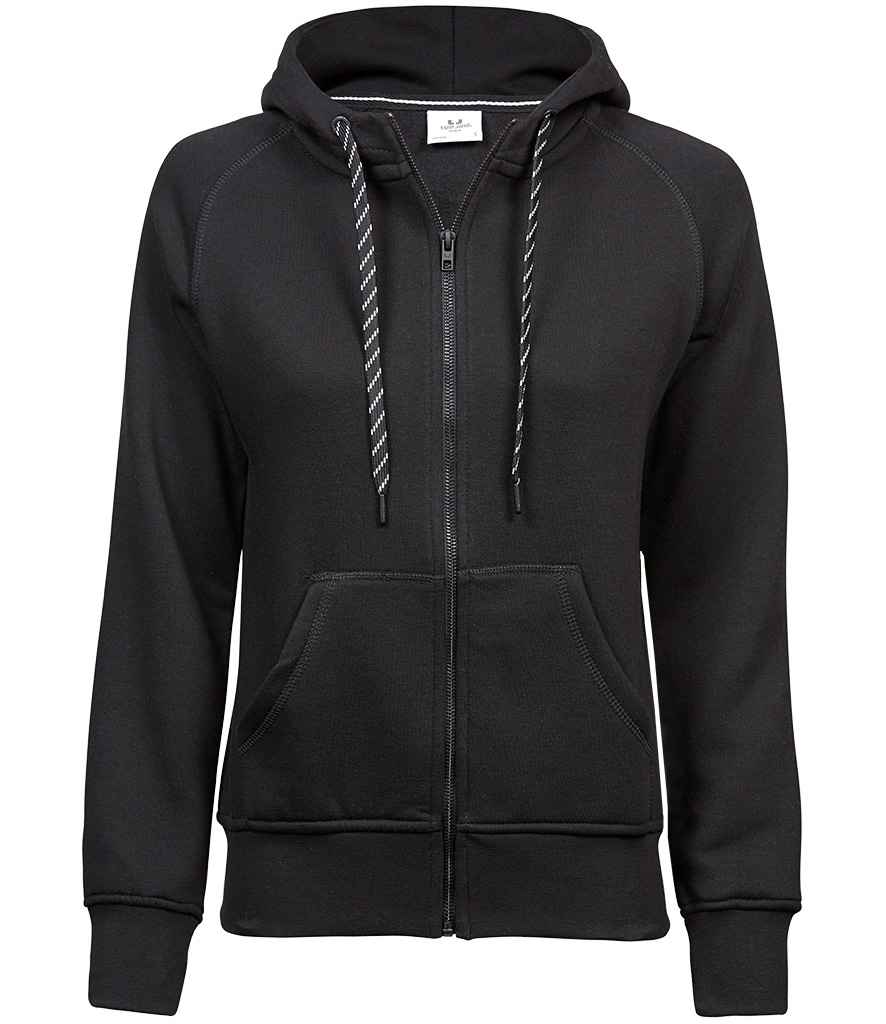 Tee Jays Ladies Fashion Zip Hooded Sweatshirt | Black - Eg Clothing UK