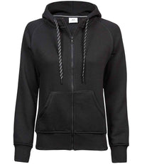 Tee Jays Ladies Fashion Zip Hooded Sweatshirt | Black - Eg Clothing UK