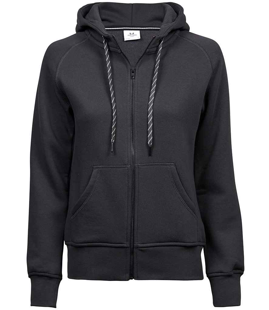 Tee Jays Ladies Fashion Zip Hooded Sweatshirt | Dark Grey - Eg Clothing UK