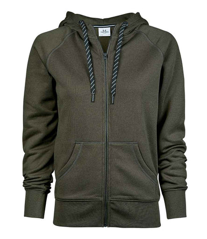 Tee Jays Ladies Fashion Zip Hooded Sweatshirt | Deep Green - Eg Clothing UK
