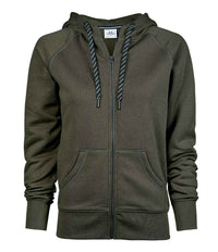 Tee Jays Ladies Fashion Zip Hooded Sweatshirt | Deep Green - Eg Clothing UK