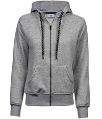 Tee Jays Ladies Fashion Zip Hooded Sweatshirt | Heather Grey - Eg Clothing UK