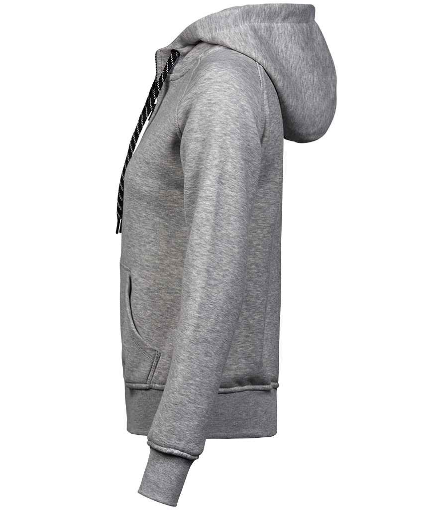 Tee Jays Ladies Fashion Zip Hooded Sweatshirt | Heather Grey - Eg Clothing UK