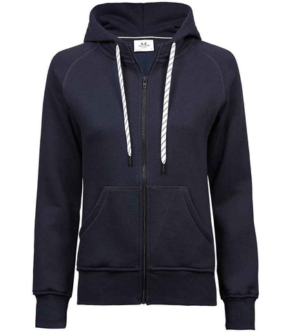 Tee Jays Ladies Fashion Zip Hooded Sweatshirt | Navy - Eg Clothing UK