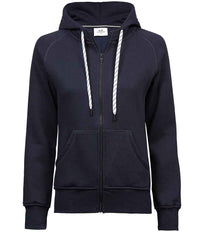 Tee Jays Ladies Fashion Zip Hooded Sweatshirt | Navy - Eg Clothing UK