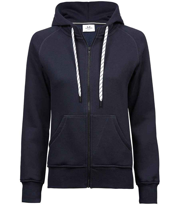 Tee Jays Ladies Fashion Zip Hooded Sweatshirt | Navy - Eg Clothing UK