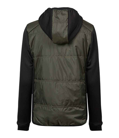 Tee Jays Ladies Hybrid - Stretch Hooded Jacket | Deep Green/Black - Eg Clothing UK