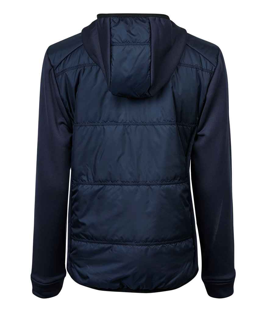 Tee Jays Ladies Hybrid - Stretch Hooded Jacket | Navy/Navy - Eg Clothing UK