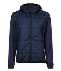 Tee Jays Ladies Hybrid - Stretch Hooded Jacket | Navy/Navy - Eg Clothing UK