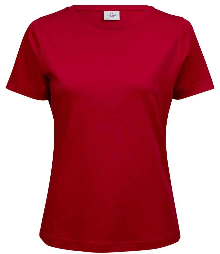 Tee Jays Ladies Interlock T - Shirt | Red - Eg Clothing UK